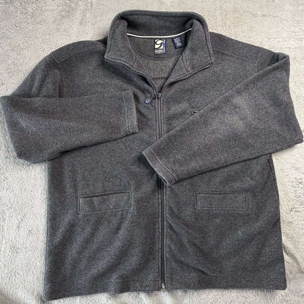 Vintage Gap Pro Fleece Full Zip Jacket Mens Large Charcoal Gray EUC!